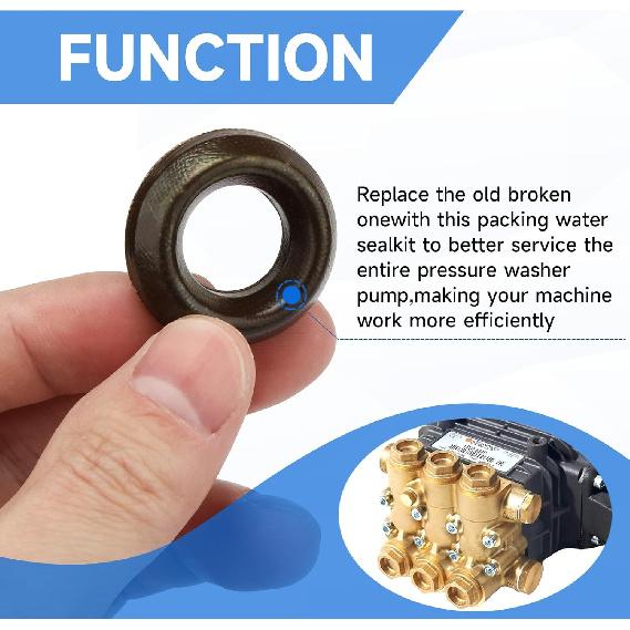 GJK 5019006400 Pressure Washer Seal Repair Kit Compatible with Comet ZWD& ZWDK 15MM Pressure Washer Pump, Power Washer Pump Rebuild Kit