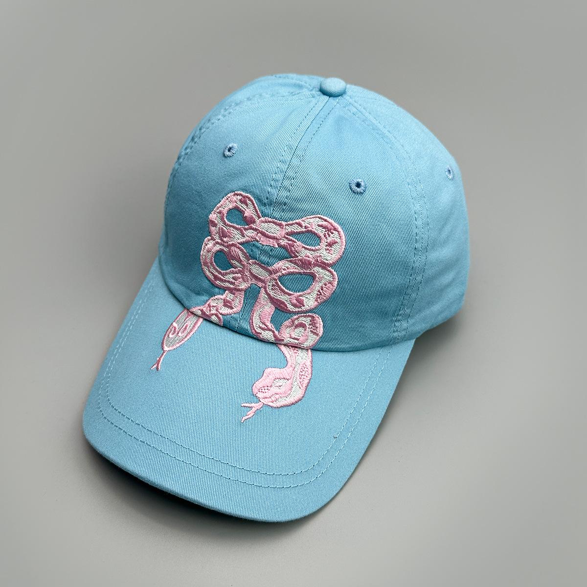 Snake Limited Edition Embroidered Butterfly Snake Baseball Cap, Unisex Sunshade Versatile Personalized Duckbill Hat 52-60cm