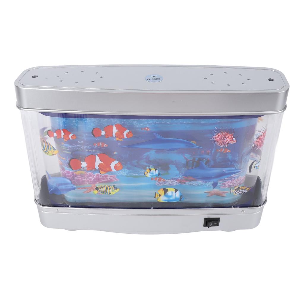 Artificial Fish Tank Decorative Lamp Lifelike White Light Aquarium Desk Lamp Night Light with Moving