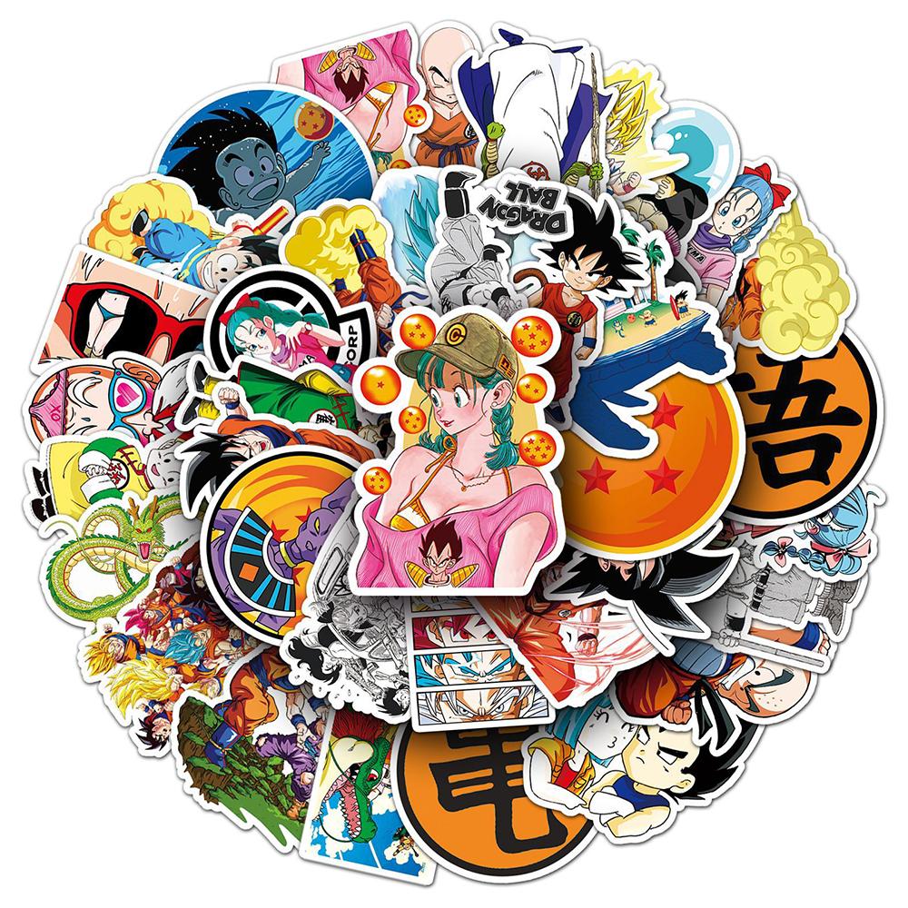 10/30/50pcs Japan Dragon Ball Anime Stickers Waterproof Cartoon Son Goku Decals DIY Skateboard Helmet Car Decoration Sticker Toy