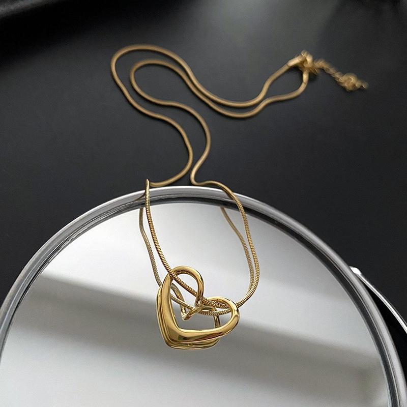 Simple Heart Necklace Ladies Simple Heart Pendant Fashion Thin Chain Necklace Korean Ladies Pendant Jewelry Gifts 2024 New