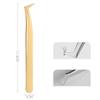 Durable Stainless Steel Lash Extension Tweezers Anti-Slip Gold Curved Tip Tweezers Straight Tweezers Makeup Accessories
