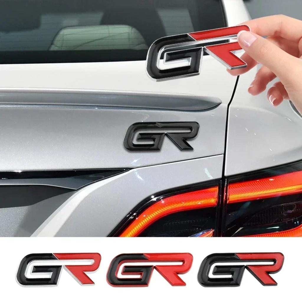 Decalcomania Emblema Lettere GR in Metallo 3D Adesivo Badge Griglia Anteriore Bagagliaio Posteriore per Accessori Moto Gazoo Racing Sport