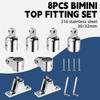 AndyMarine 8 PCS Marine 316 Stainless Steel Bimini Top Hardware Fitting Set 30/32mm Deck Hinge Jaw Slide Eye End Fitting