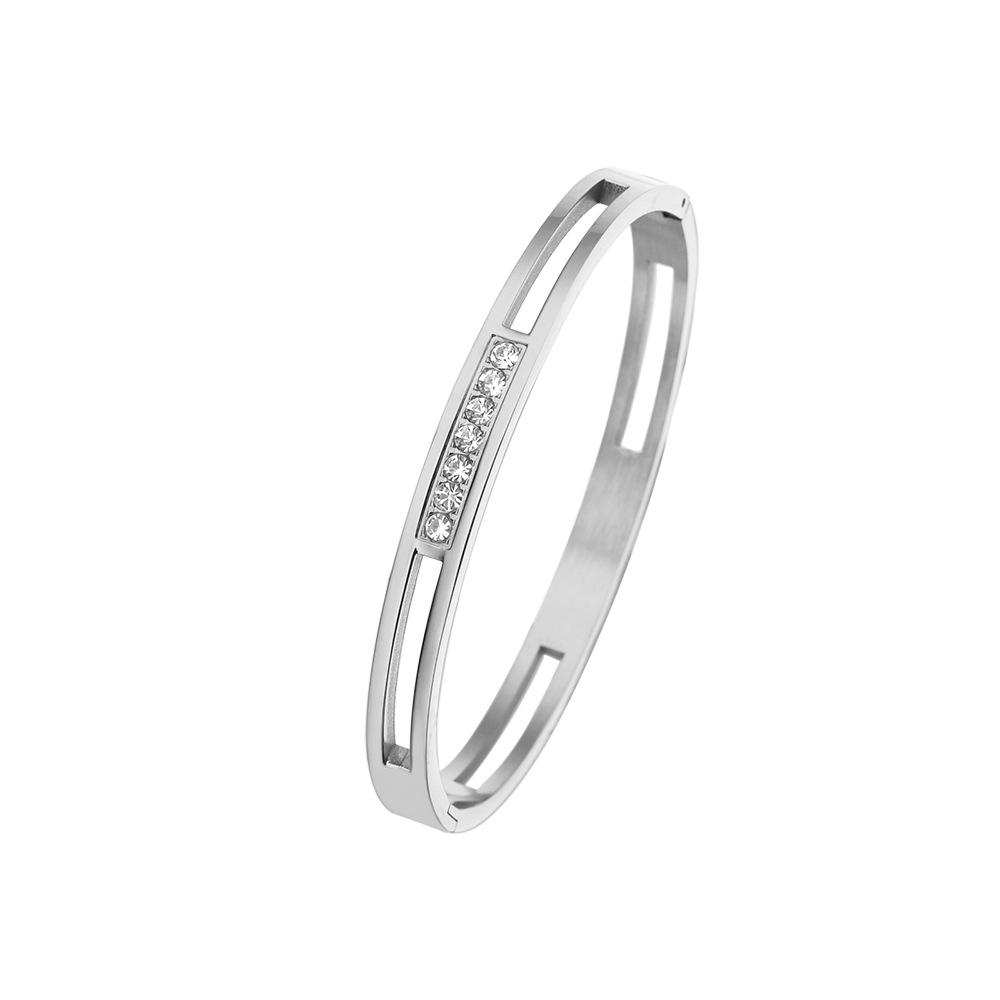 European-Style Rhinestone Titanium Zircon Bracelet for Women