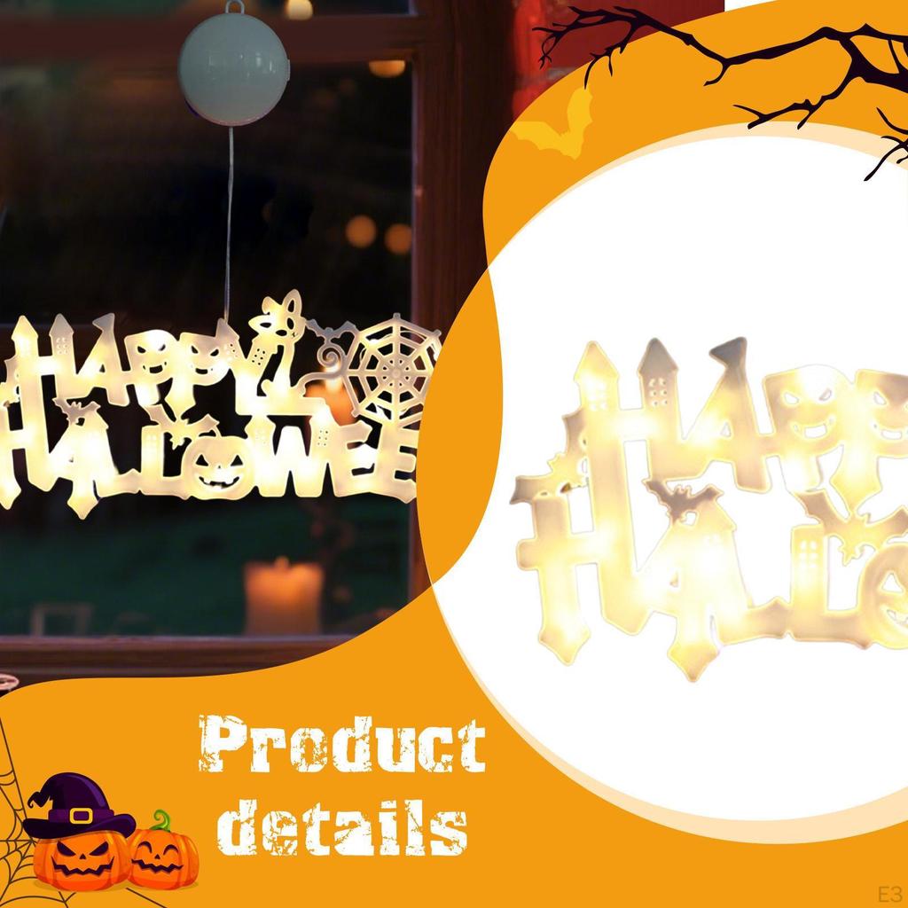 Happy Halloween Sign Decoration Holiday Festive LED Light Up