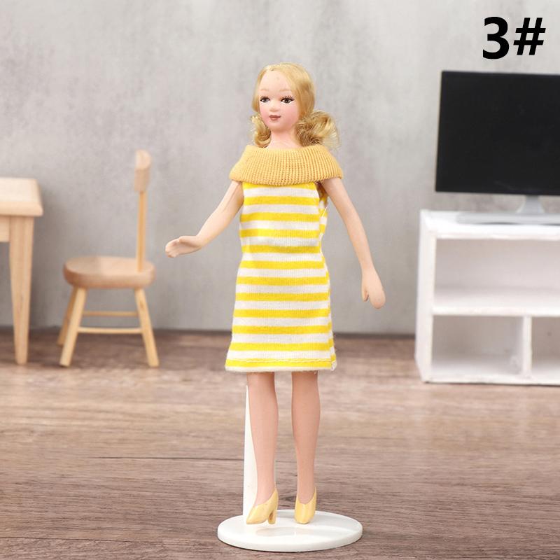 1/12 Dollhouse Miniature Porcelain Doll People Model Beautiful Youth Boy Girl Decoration Doll House Plaything For Kids