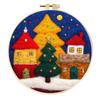 Christmas Needle Felting Kit Holiday Felt Painting Set for Beginners Starter Needle Felting DIY Craft Kit with Pad Needles Wool Decorative Frame
