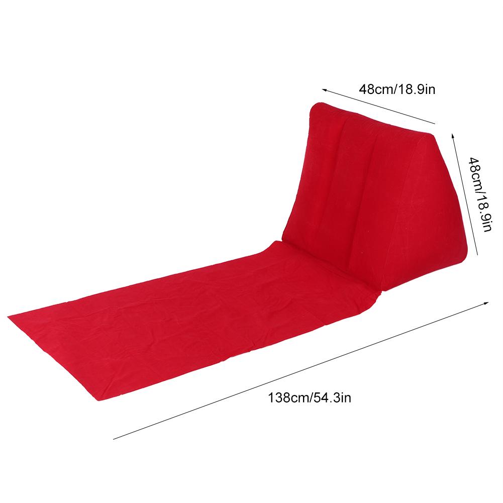 Household Inflatable Triangular Back Support Pillow Portable Folding Cushion Indoor OutdoorRed