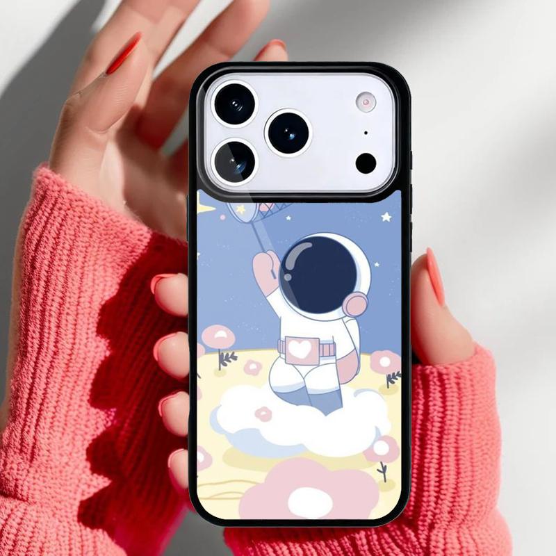 Astronaut Weltraum Cartoon Handyhülle für iPhone 17 16 15 14 13 Pro Max Rückseite für 12 11 Pro Hülle