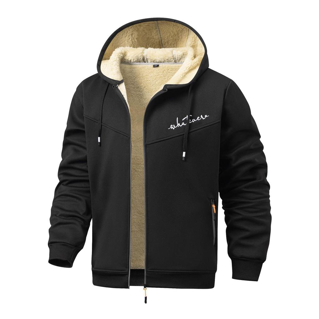 European & American Men's Thick Fleece Hoodie - OZON Hooded Loose Jacket, Baseball Style