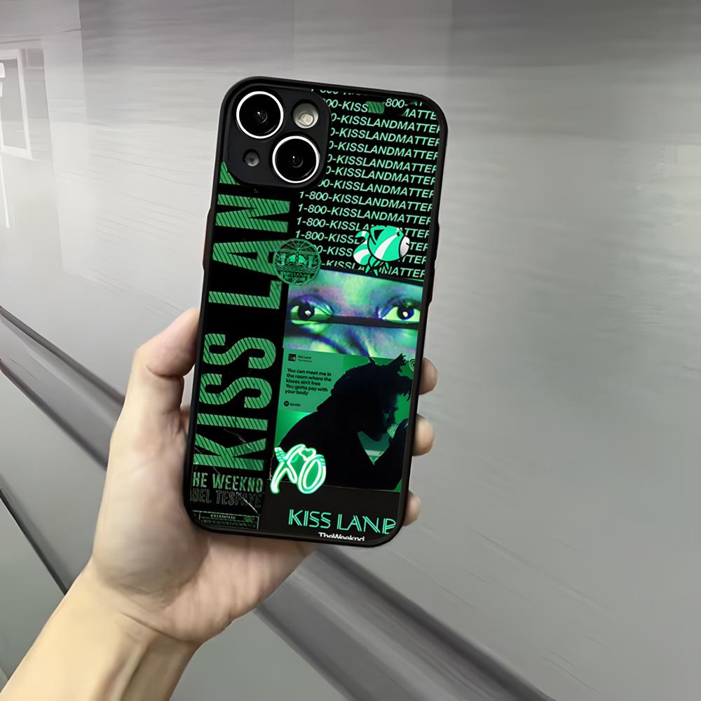 The Weeknd Kiss Land Phone Case For Iphone 17 16 15 14 13 12 Pro Max Xr Air Plus Skin Feel Black Hard Shell Cover