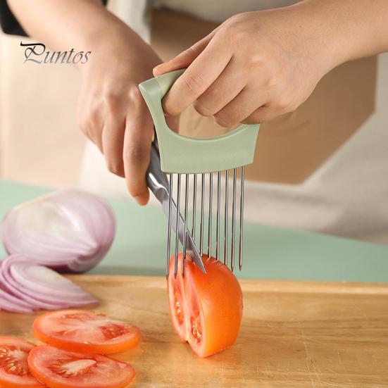 Stainless Steel Onion Holder for Slicing Prongs Rust-Resistant Vegetable Cutter Time-saving Potato Tomato Avocados Eggs Fruit Lemon Meat Assistant