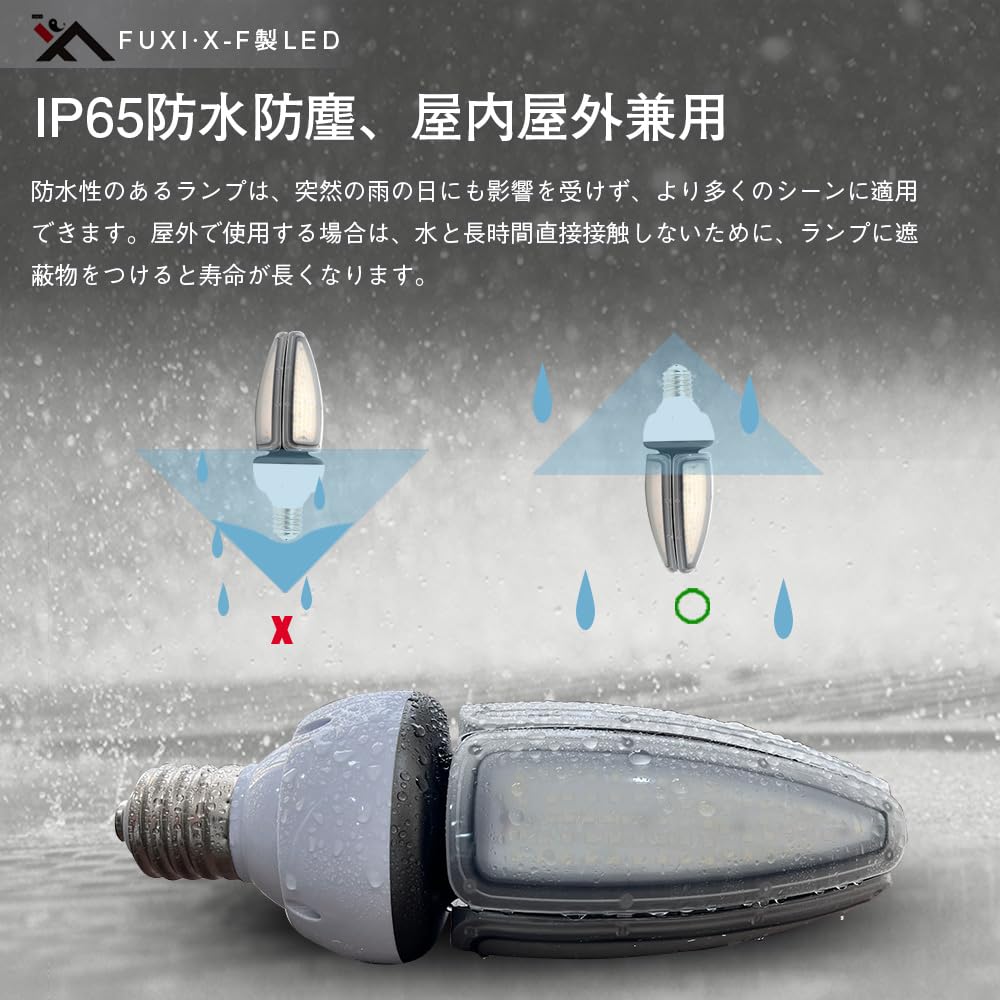 LED Corn Light, E39 Base, 60W Cone-Shaped Bulb, Equivalent To 600W Mercury Lamp, Bright 9600LM, IP65 Waterproof and Dustproof, Replacement for