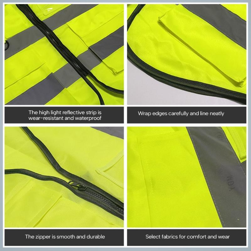 High Visibility Reflective Vest Yellow Reflective Vest Lightweight Breathable Vest for Car Safety Stay Safe On the Road