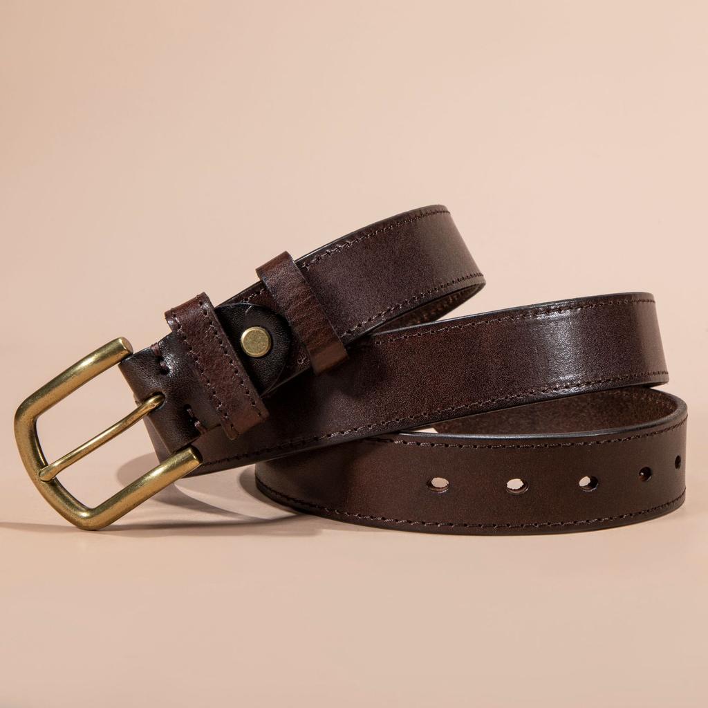 Trendy Personalized Leather Belt Men's Retro Pin Buckle Casual Versatile Men's Pants First Layer Cowhide Belt