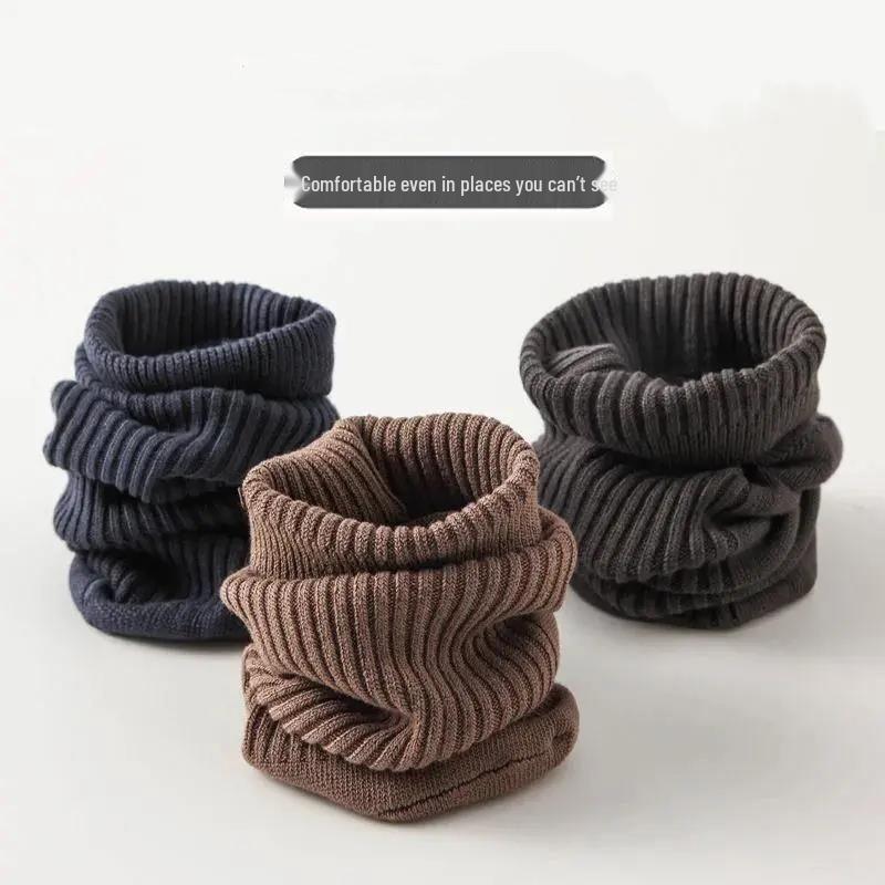 Men's Breathable Double Needle Socks: Solid Black, Sweat-Absorbent for Spring, Autumn & Winter; Ideal for Business and Sports.