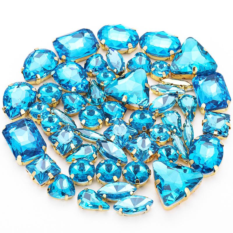 50 Perle di Cristallo a Griffa Singola da Cucire a Mano Trapanino Accessori Fai da Te per Abbigliamento Accessori Matrimonio Trapanino a Griffa da Cucire a Mano con Fori Perline Strass da Cucire