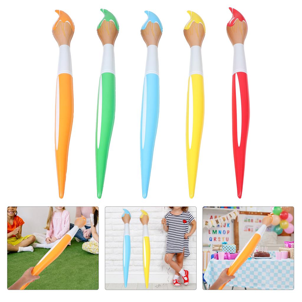 5 Stück Großes aufblasbares Malerpinsel-Spielzeug PVC Riesenstift Dekoration Klassenzimmer Partygeschenk Ballon Zurück zur Schule Jumbo Ölmalpinsel