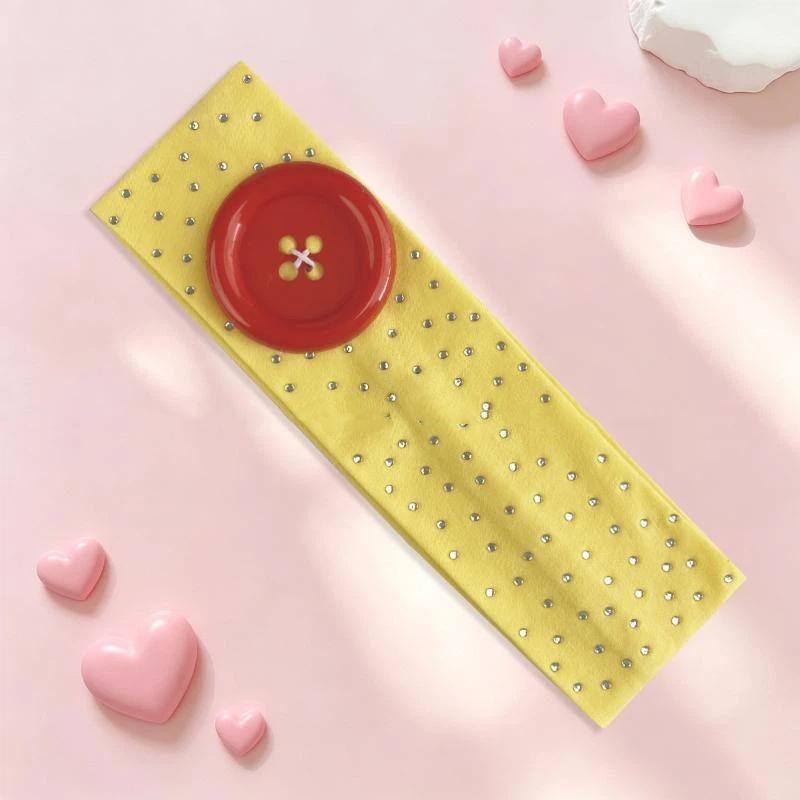 Vintage Women'S Polka Dot Button Headband Spicy Girl Ins Y2K Japanese Trendy Headband Sweet Cool Sports Yoga Headband