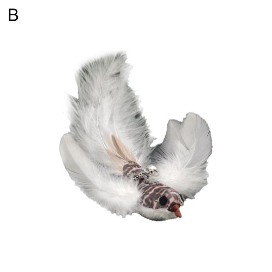 Cat Feather Toy Simulation Bird Stress Relief Portable Cat Feather Chasing Toy Refills