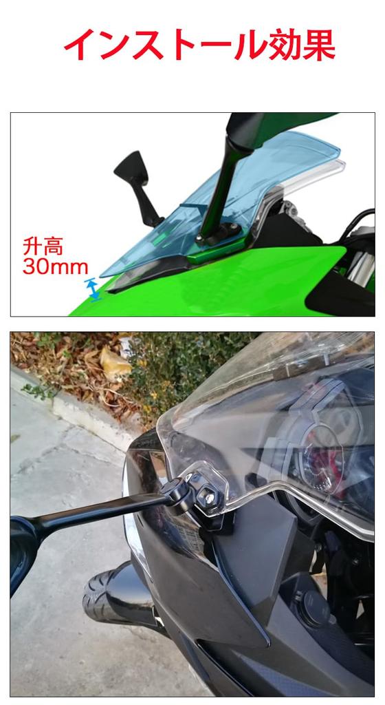 Zvýšení plexi motocyklu pro Kawasaki Ninja 400 Ninja 250 2018-2023 (Červené)