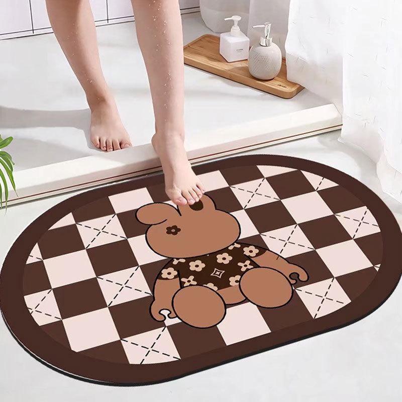 Cartoon Anti-Slip Absorbent Floor Mat for Bathroom and Entrance