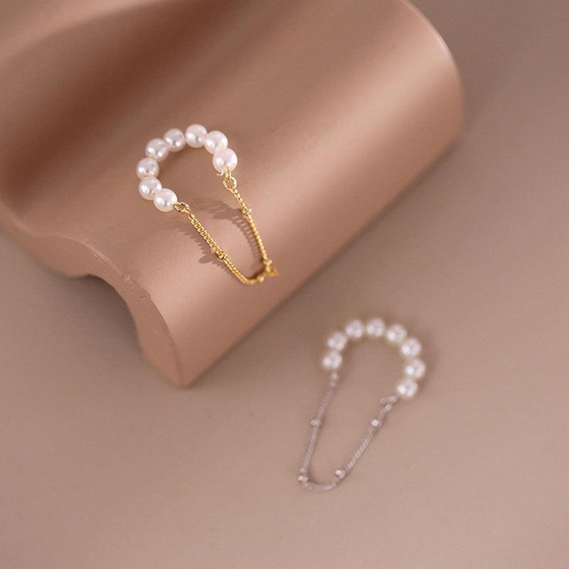No Piercing Welfare Mother Shell Pearl Tassel Ear Clip Ear Bone Clip Fairy Air Earrings