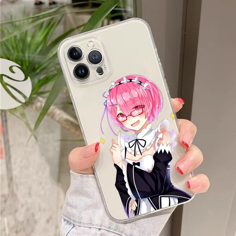 ReZERO Ram Rem Anime Phone Case Silicone Soft for Iphone 16 15 14 13 12 11 Pro Mini XS MAX Plus X Cover