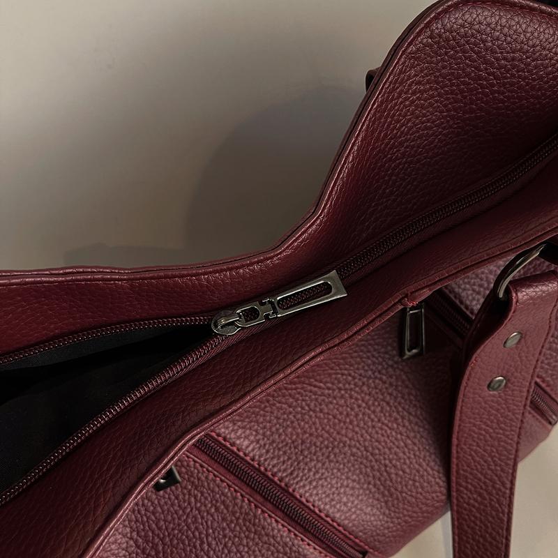 Faux Leather Tote Bag for Women Fashion Shoulder Handbag with Zipper Pockets and Adjustable Strap