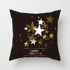 Christmas Decoration Cushion Cover Black Gold Elk Print Pillowcase Sofa Ornaments Bedroom Room Home  Holiday Gift