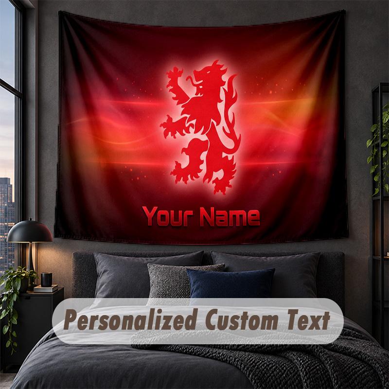 Tapisserie avec texte de nom personnalisé, Suspension murale décorative Middlesbrough FC, Tapisserie de fond pour maison chambre à coucher