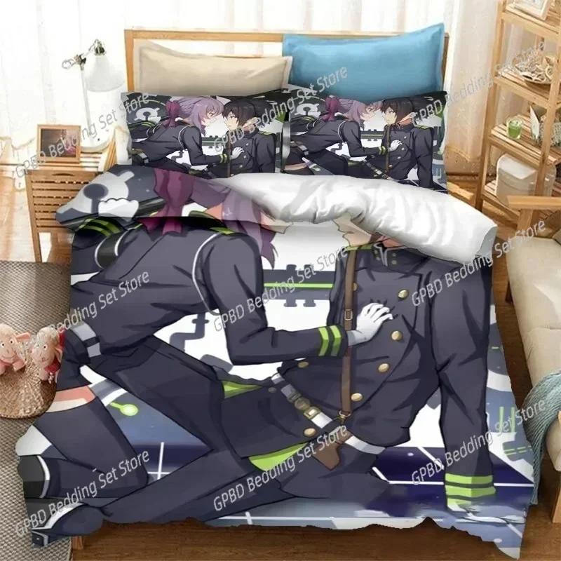 Comforter 3D Print Anime Seraph Of The End Mikaela Hyakuya 3D Bedding Set Comforter Linen S Home Decor Single Double