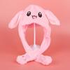 Funny Plush Rabbit Hat Cute Ear Moving Jumping Hat LED Light Up Winter Animal Cap for Women Girls Christmas Party Cosplay