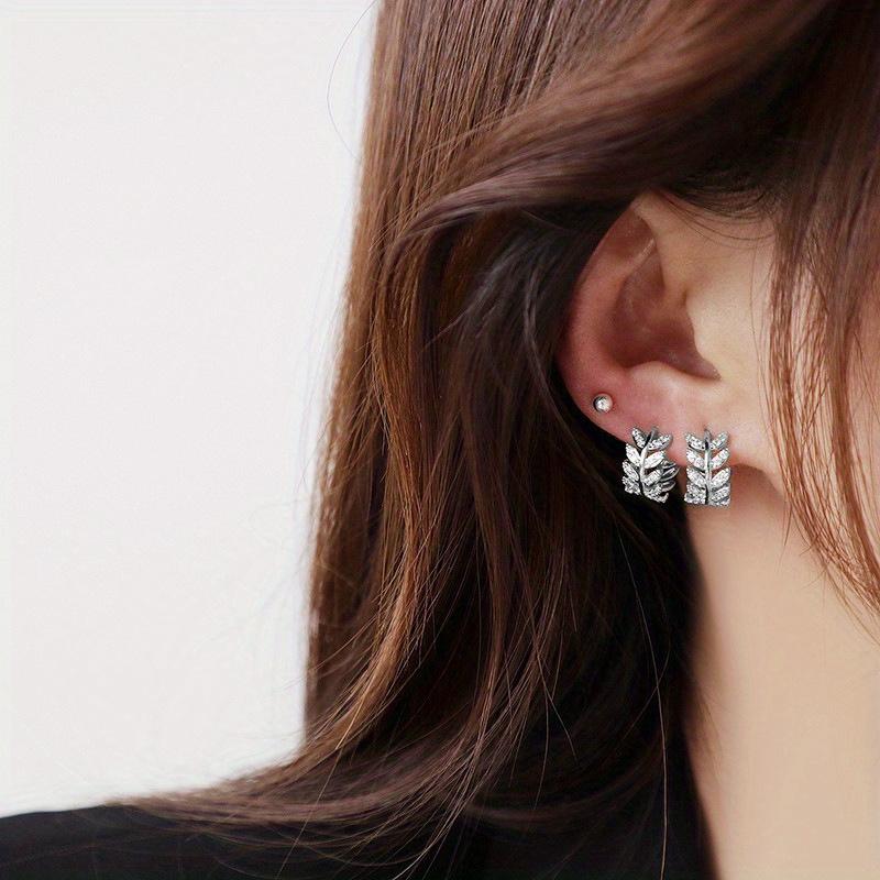 Luxurious geometric elegant ring earrings, women's wedding engagement party jewelry accessories