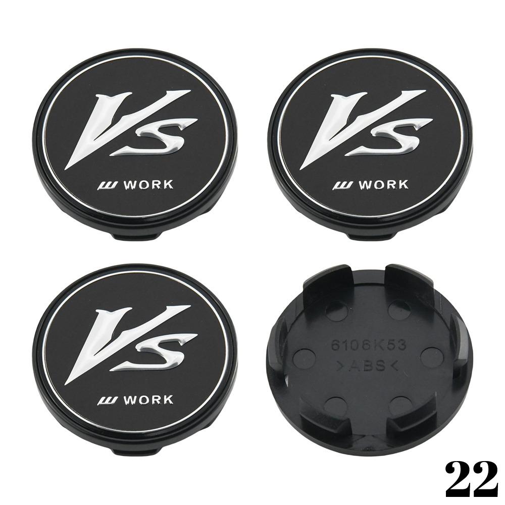4PCS WORK Center Cap 53mm & 54mm Wheel Caps MEISTER VS EQUIP Emblem Wheel Cover Cap Hubcaps Car Rim Accessories