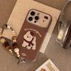 Brown Three Dimensional Western Highland Suitable for Apple 15promax Mobile Phone Case IPhone 16 Leather Cartoon Hanging Chain