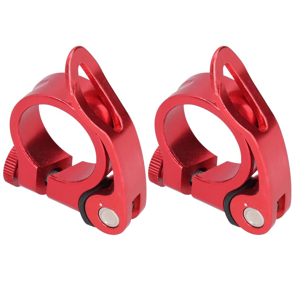 2er Set 31,8MM Fahrradsattelklemme Schnellspanner für 27,2MM FahrradsattelstützeRot