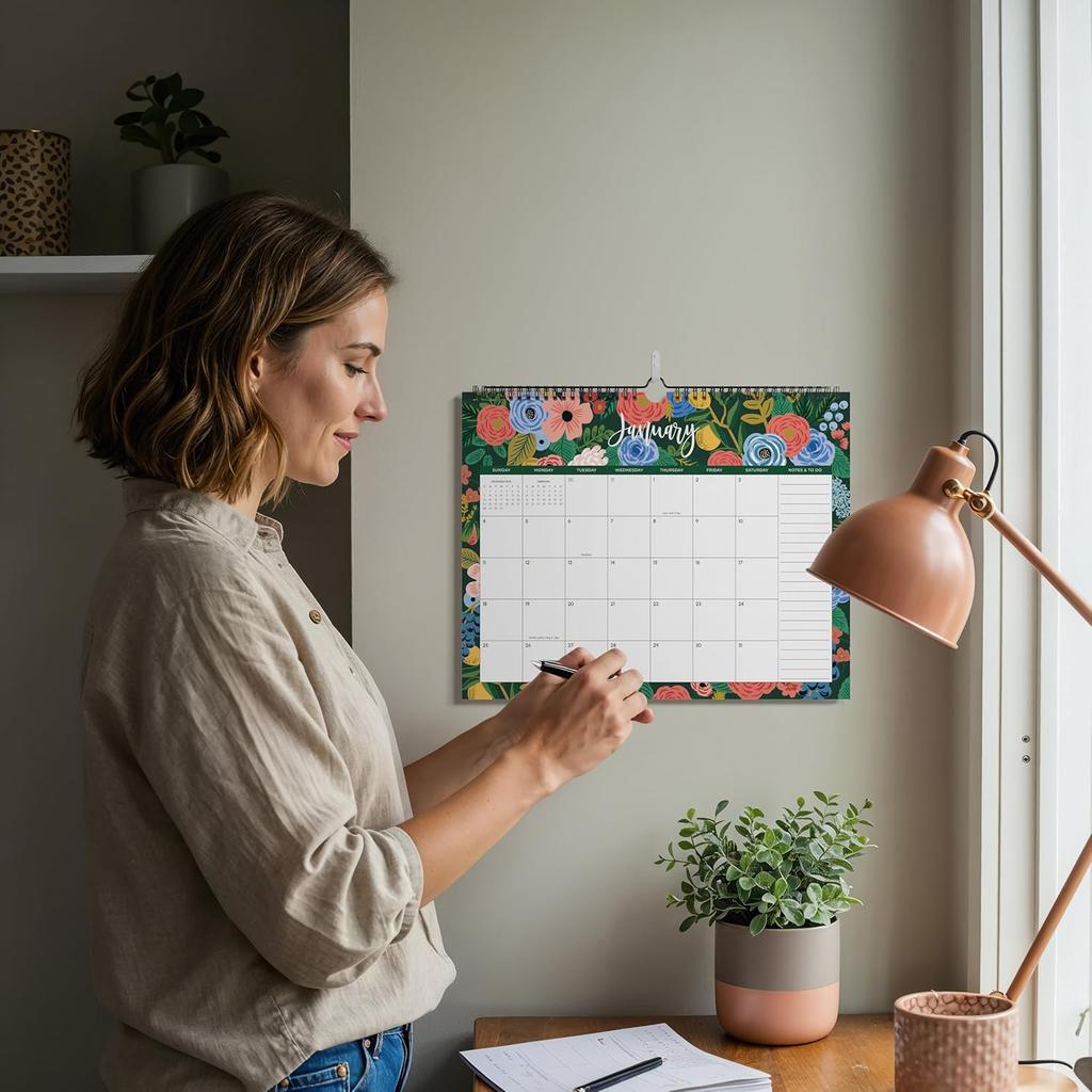 Wall Calendar 2026-2027, Aesthetic Calendar 2026-2027 From January 2026 to June 2027, 15x12 inch Elegant Planner for Home & Office