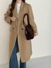 Korean Style Wool Long Coat with Straight Shoulder Suit Collar - 2025 Autumn/Winter Collection