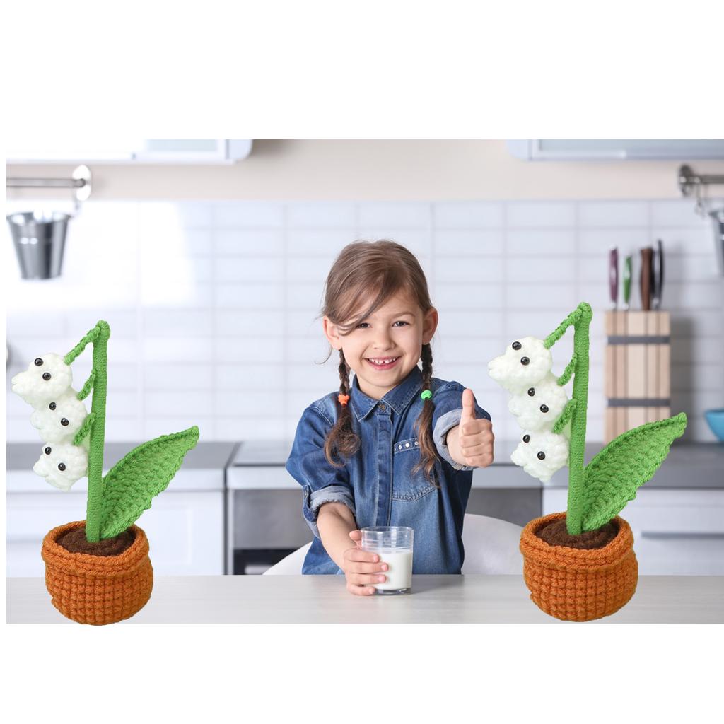 Halloween Handmade Crochet Yarn, Little Potted Plant Decoration Gift, Home Desktop Ornament