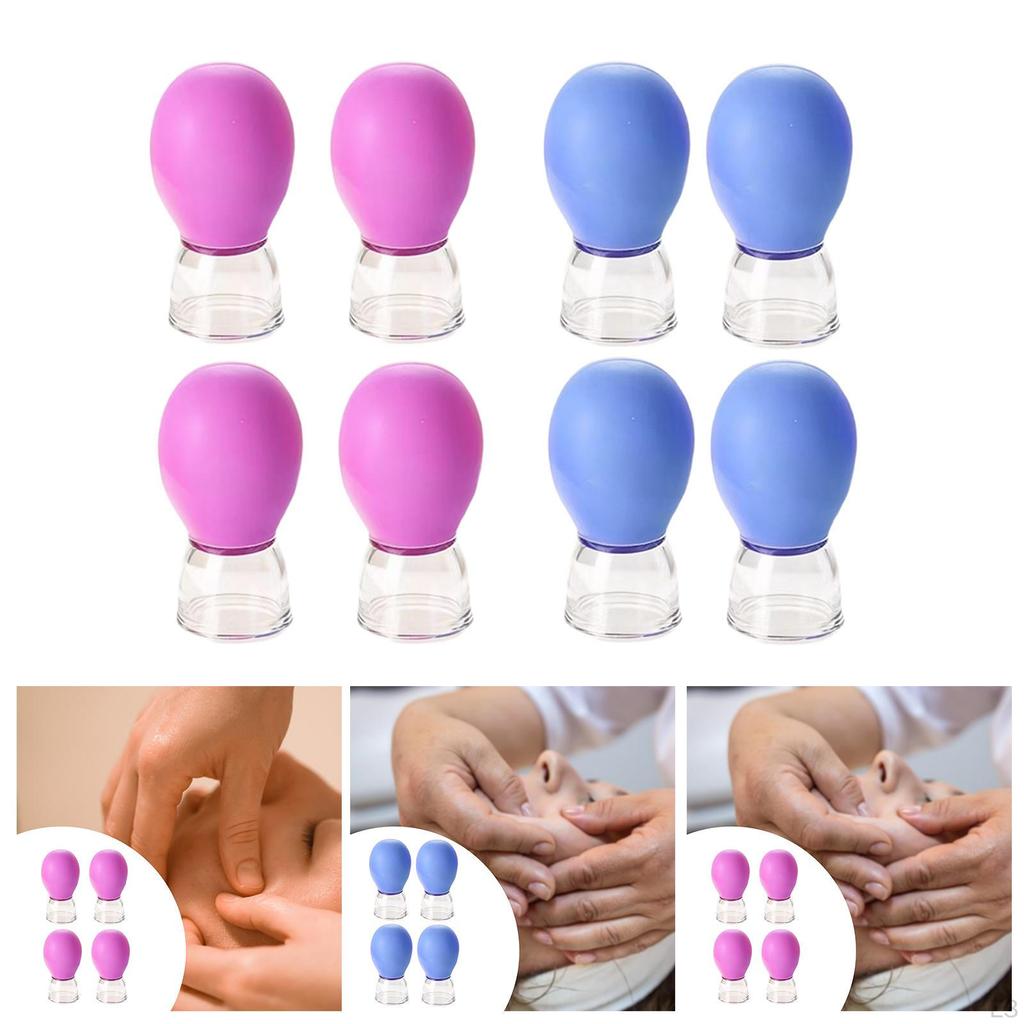 4 Pcs Facial Cupping Set, Vacuum Massage Professional Neck Muscle Set for Home,