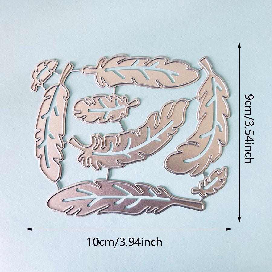 8Pcs/Set Feathers Dies Cuts For Card Making, Cutting Dies, Metal Die Cutting Mold, Scrapbooking Dies, DIY Etched Embossing Stencil For Craft