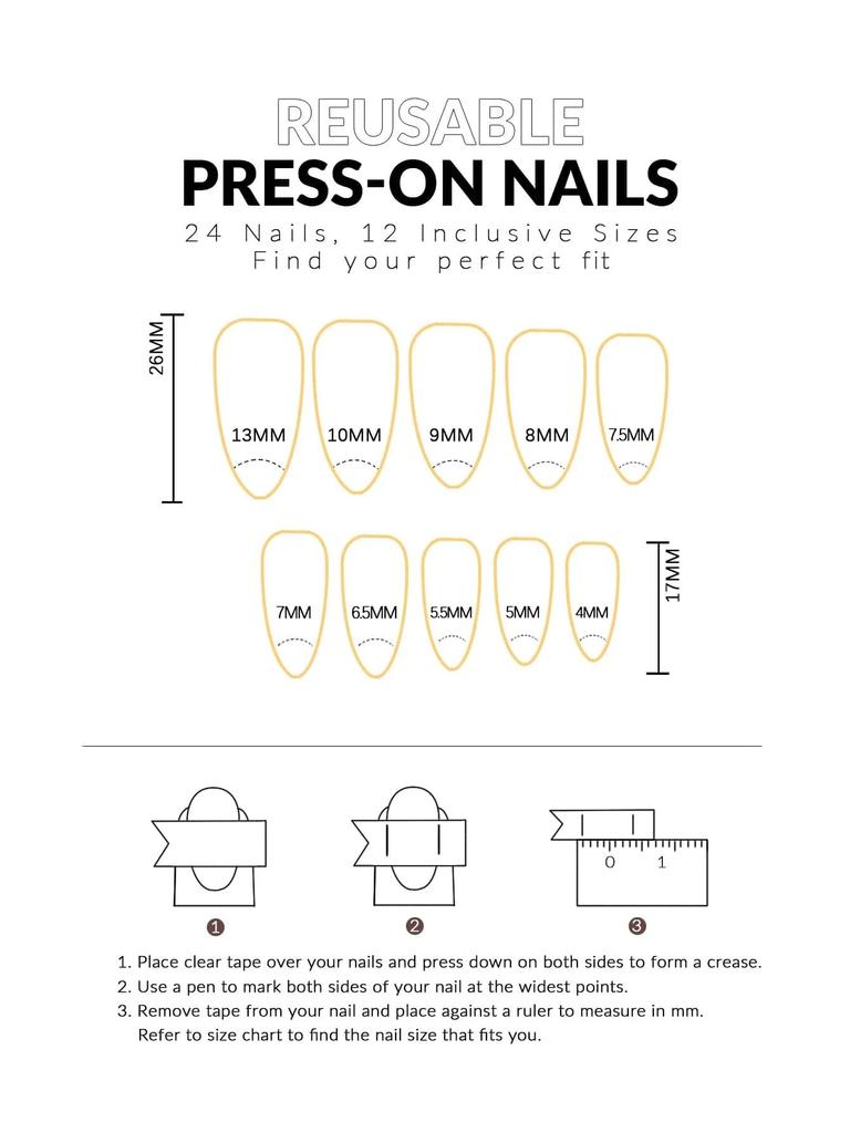 24 Pcs Pink Press on Nails Tips Almond Medium Long False Nails With Design Cute Fake Nails Press ons Fashion Nail Tips Full C