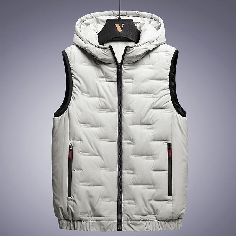 Kapuzenwesten Herren  Winter  Einfarbig Gepolstert Ärmellos  Warme Jacke Winddicht Lässige Weste Verdicken Parkas Jacken