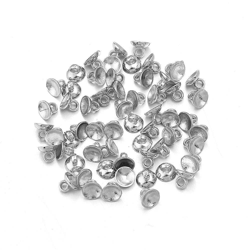 

200pcs/lot 6 8 10mm CCB End Bead Caps Pendant Connector For Jewelry Making DIY Beads End Tip Caps DIY Earring Charms Accessories