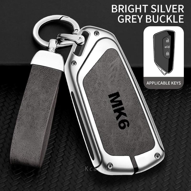 Auto TPU Zinc Alloy Key Case Bag For VW Volkswagen GOLF 6 MK6 Car Key Chain Car Metal Key Shell Interior Decoration Accessories