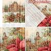 2pcs, 2D FLAT PRINTING Curtains (Without Rod) WinterCastleJoy Christmas Holiday Curtains with Digital Printing Polyester