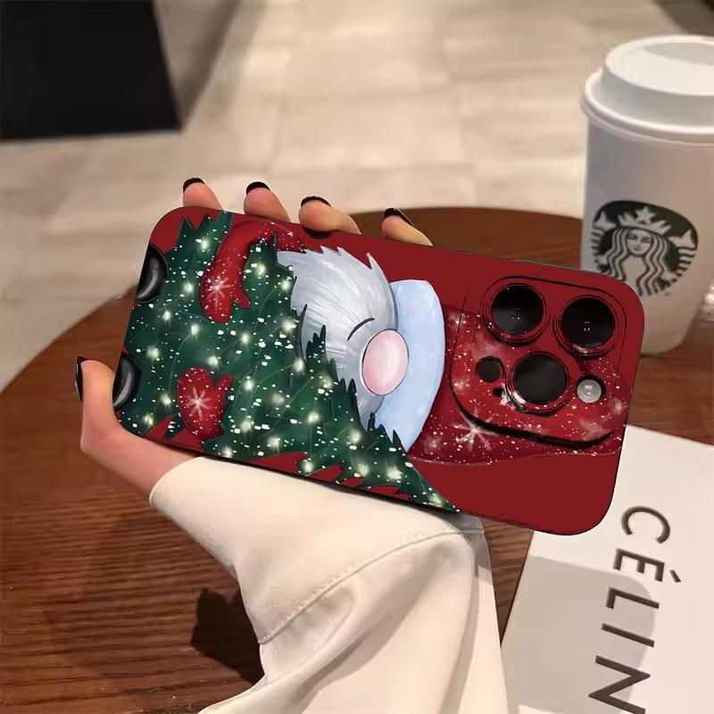 Santa Claus Elk Christmas Tree Phone Case For Samsung S25 S24 Ultra S23 Ultra S22 S21 S20 Plus Note 20 S24 23FE Shockproof Cover