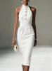 Solid color dress European and American elegant dress simple hot-selling dress